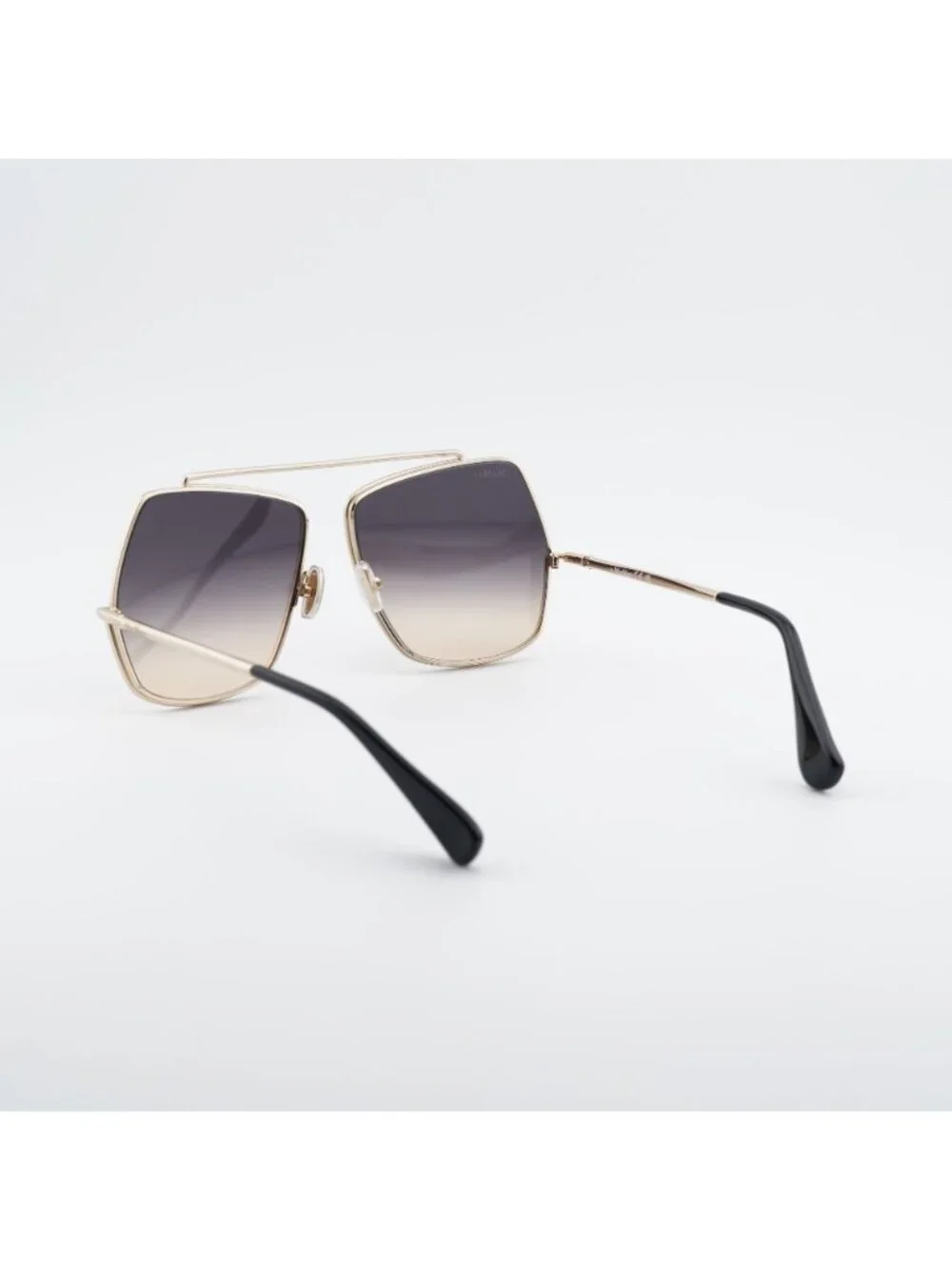 Max Mara MM0102 32B Sunglasses Gold Butterfly Frame, Smoke Lenses